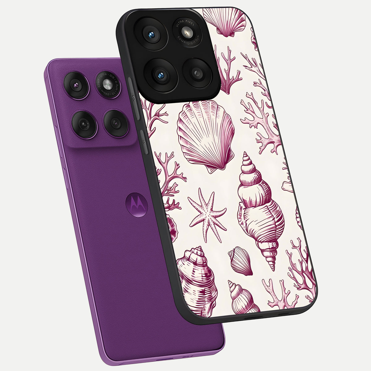 Pink Power Sparks phone case For Moto Edge 60 Pro showing premium glass back cover with detailed artwork