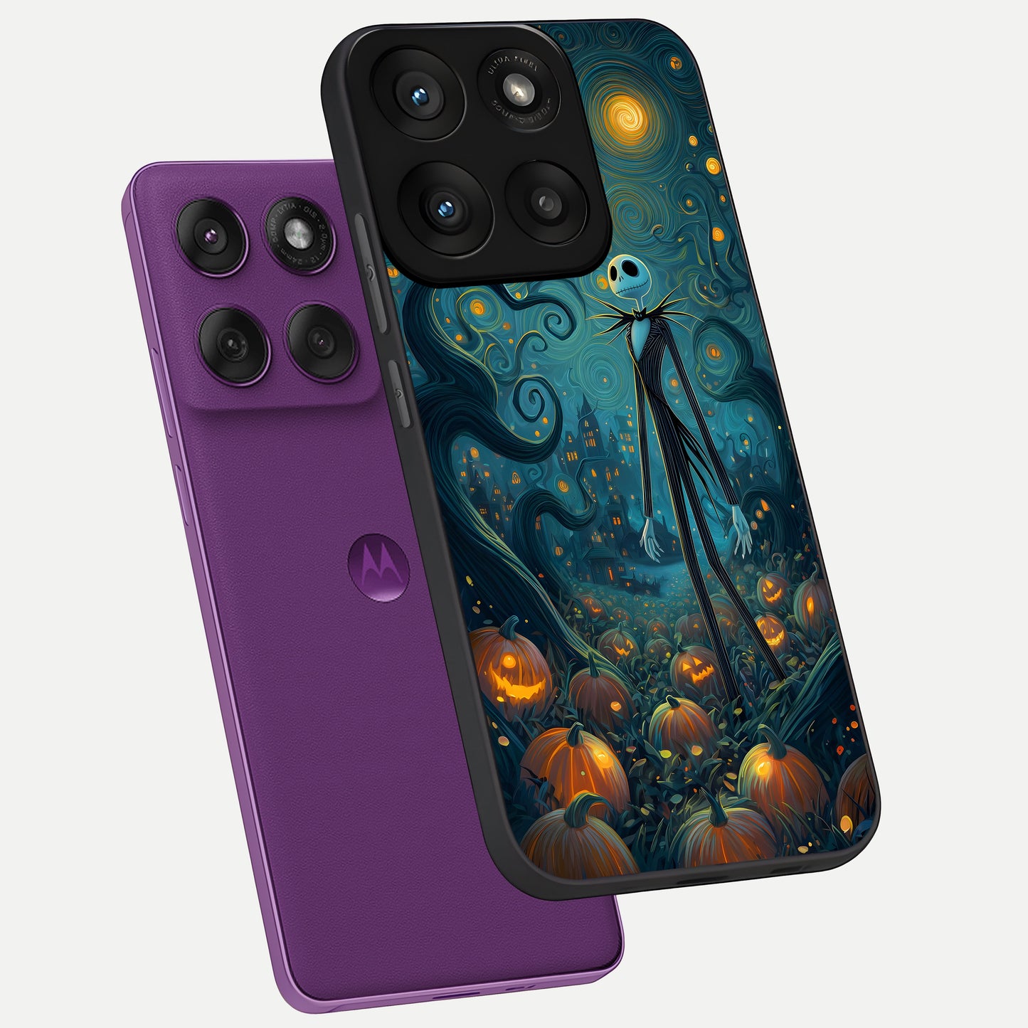  Pumpkin Moonlight Tale phone case For Moto Edge 60 Pro showing premium glass back cover with detailed artwork