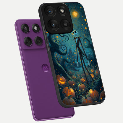  Pumpkin Moonlight Tale phone case For Moto Edge 60 Pro showing premium glass back cover with detailed artwork