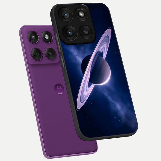  Saturn Ring Mystique phone case For Moto Edge 60 Pro showing premium glass back cover with detailed artwork