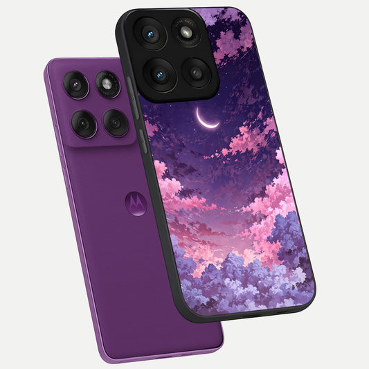  Sky Drift Clouds phone case For Moto Edge 60 Pro showing premium glass back cover with detailed artwork