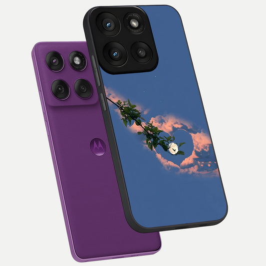  Sky Under Tree phone case For Moto Edge 60 Pro showing premium glass back cover with detailed artwork