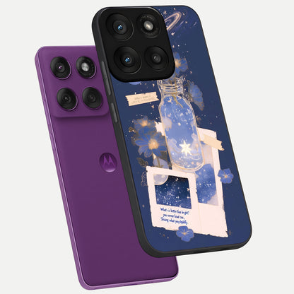  Starlit Cosmic Jar phone case For Moto Edge 60 Pro showing premium glass back cover with detailed artwork
