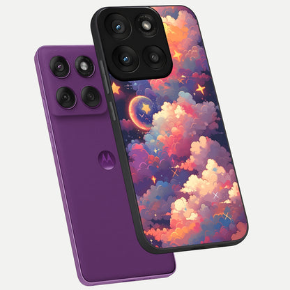  Starlit Dream Clouds phone case For Moto Edge 60 Pro showing premium glass back cover with detailed artwork