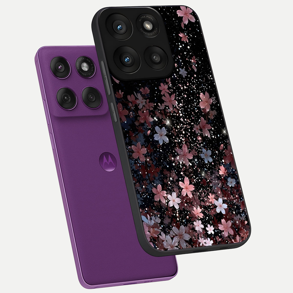  Starlit Flower Dreams phone case For Moto Edge 60 Pro showing premium glass back cover with detailed artwork