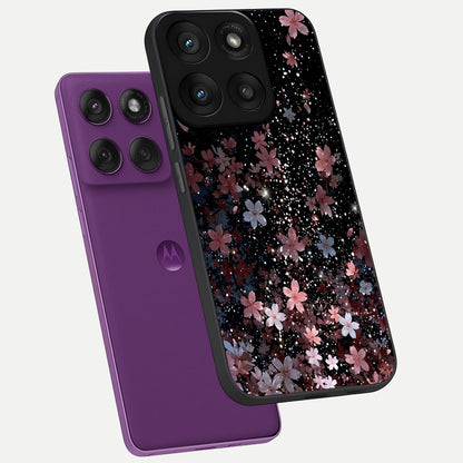  Starlit Flower Dreams phone case For Moto Edge 60 Pro showing premium glass back cover with detailed artwork