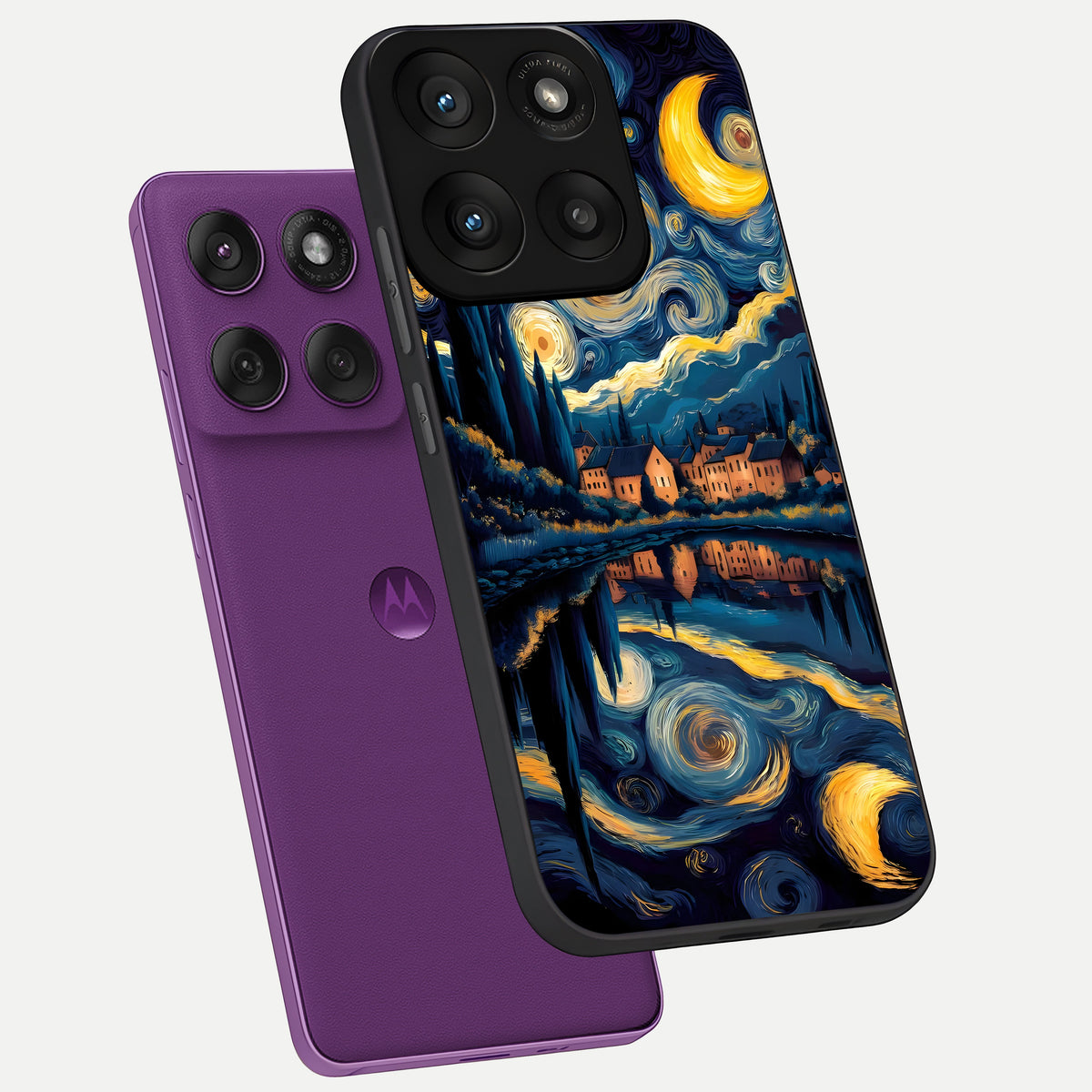  Starry Sky Serenity phone case For Moto Edge 60 Pro showing premium glass back cover with detailed artwork