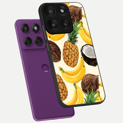  Tropical Fruit Mood phone case For Moto Edge 60 Pro showing premium glass back cover with detailed artwork