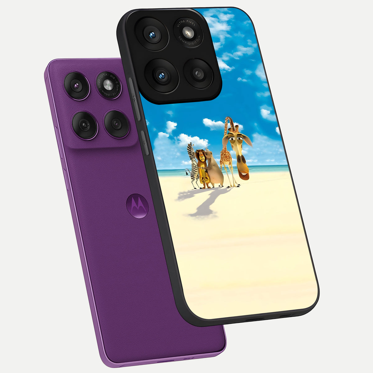  Tropical Fun Squad phone case For Moto Edge 60 Pro showing premium glass back cover with detailed artwork