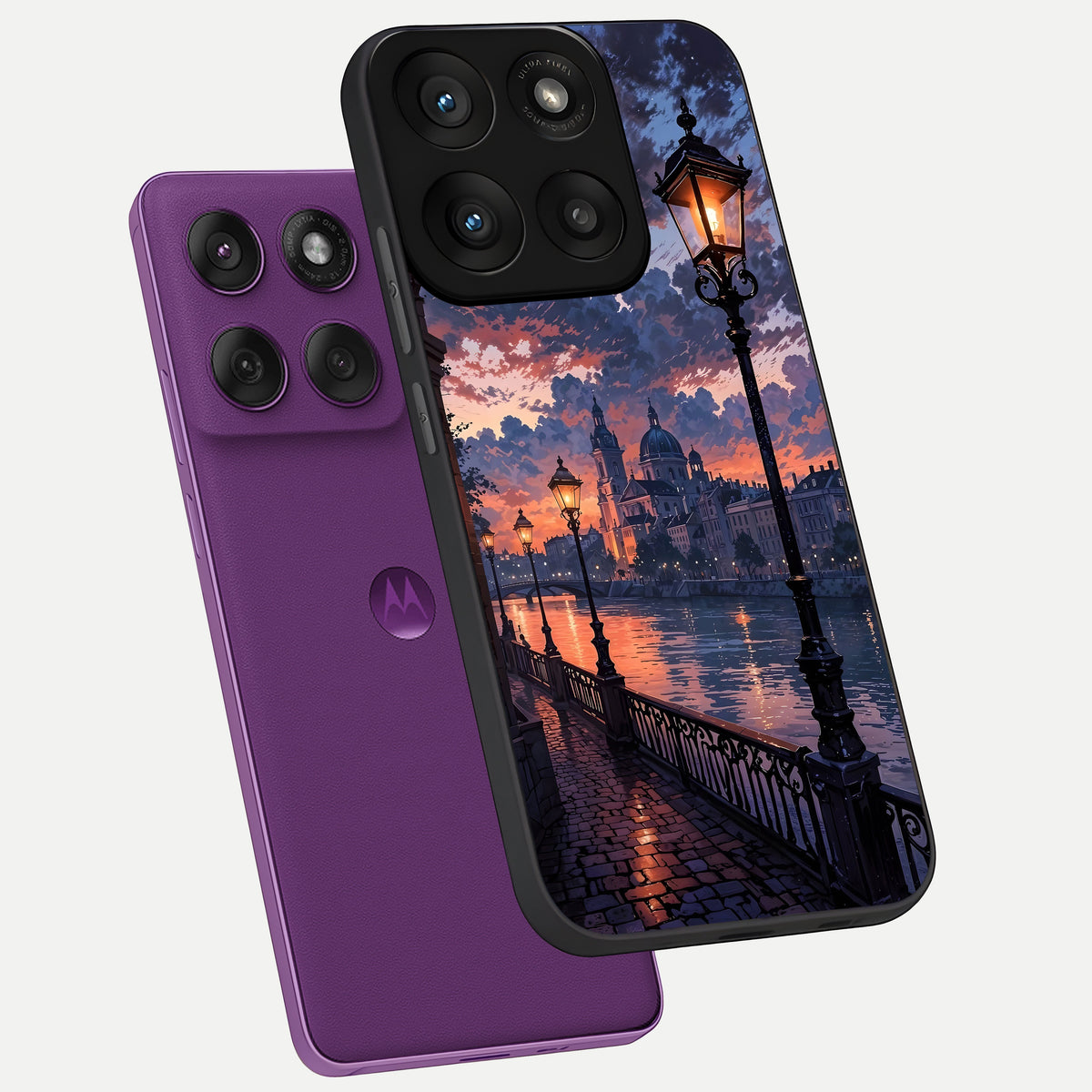  Twilight River Lights phone case For Moto Edge 60 Pro showing premium glass back cover with detailed artwork