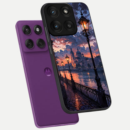  Twilight River Lights phone case For Moto Edge 60 Pro showing premium glass back cover with detailed artwork