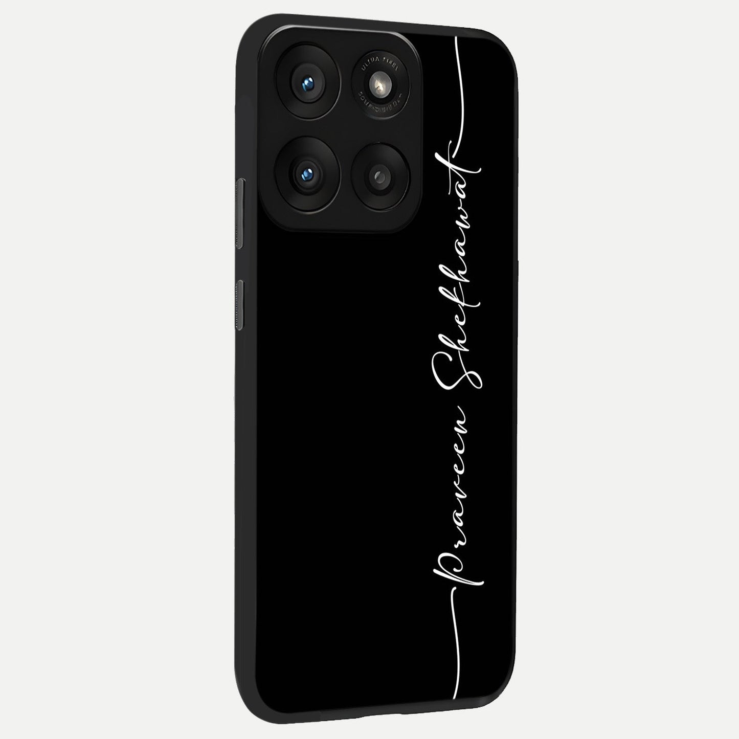  Black Tune Custom Name back cover For Moto Edge 60 Pro slim fit glass case with vibrant aesthetic design