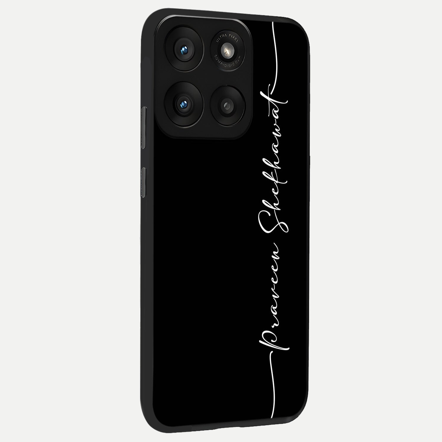  Black Tune Custom Name back cover For Moto Edge 60 Pro slim fit glass case with vibrant aesthetic design