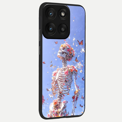  Bloom Beyond Bones back cover For Moto Edge 60 Pro slim fit glass case with vibrant aesthetic design