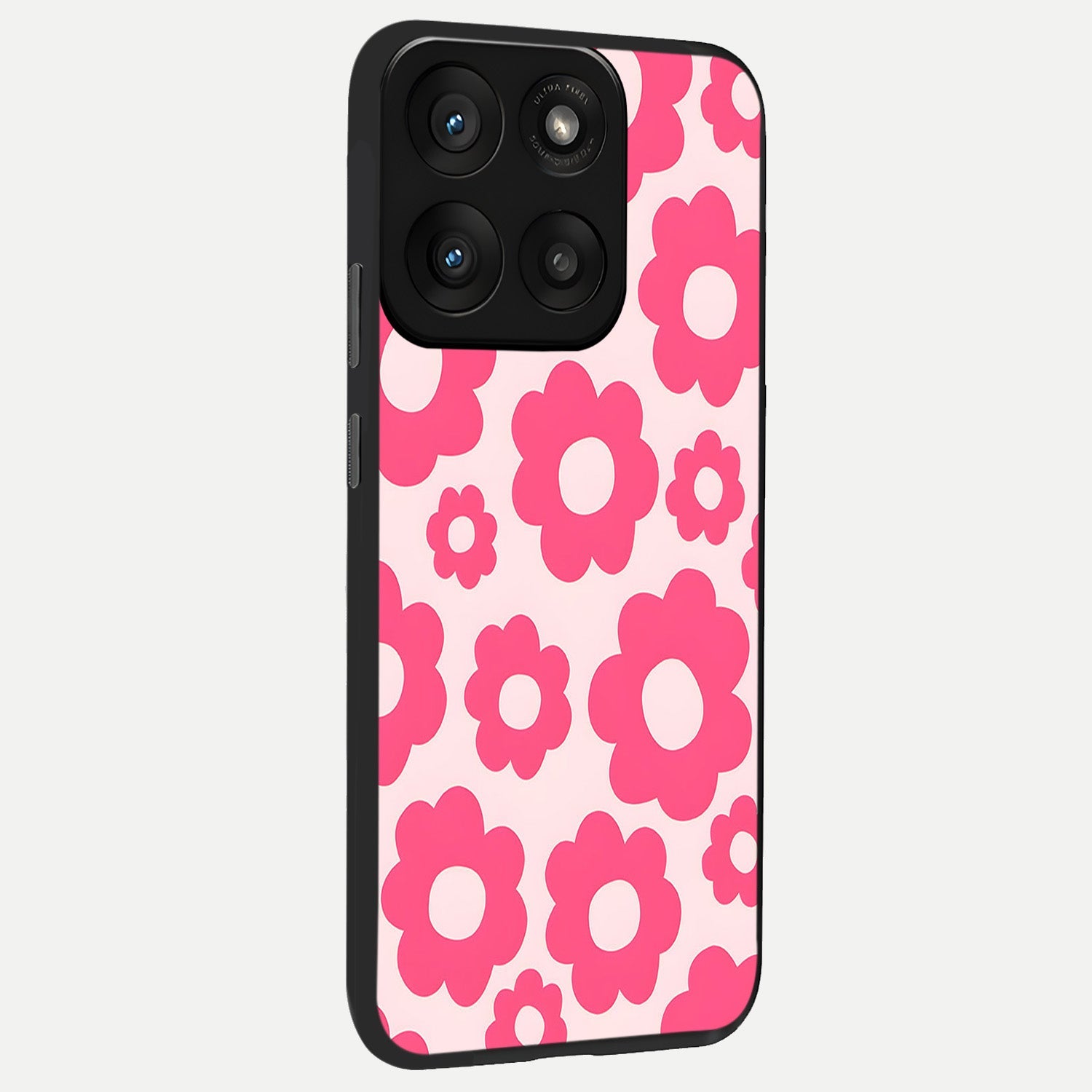  Blush Flower Pop back cover For Moto Edge 60 Pro slim fit glass case with vibrant aesthetic design