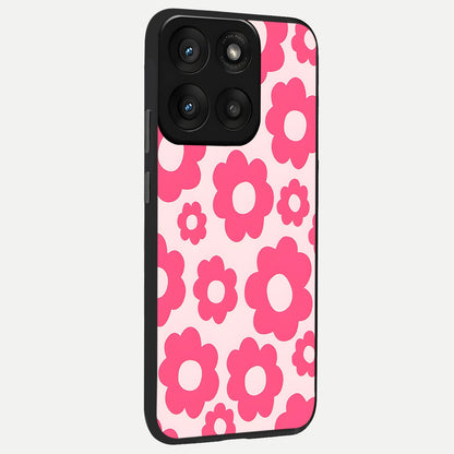 Blush Flower Pop back cover For Moto Edge 60 Pro slim fit glass case with vibrant aesthetic design