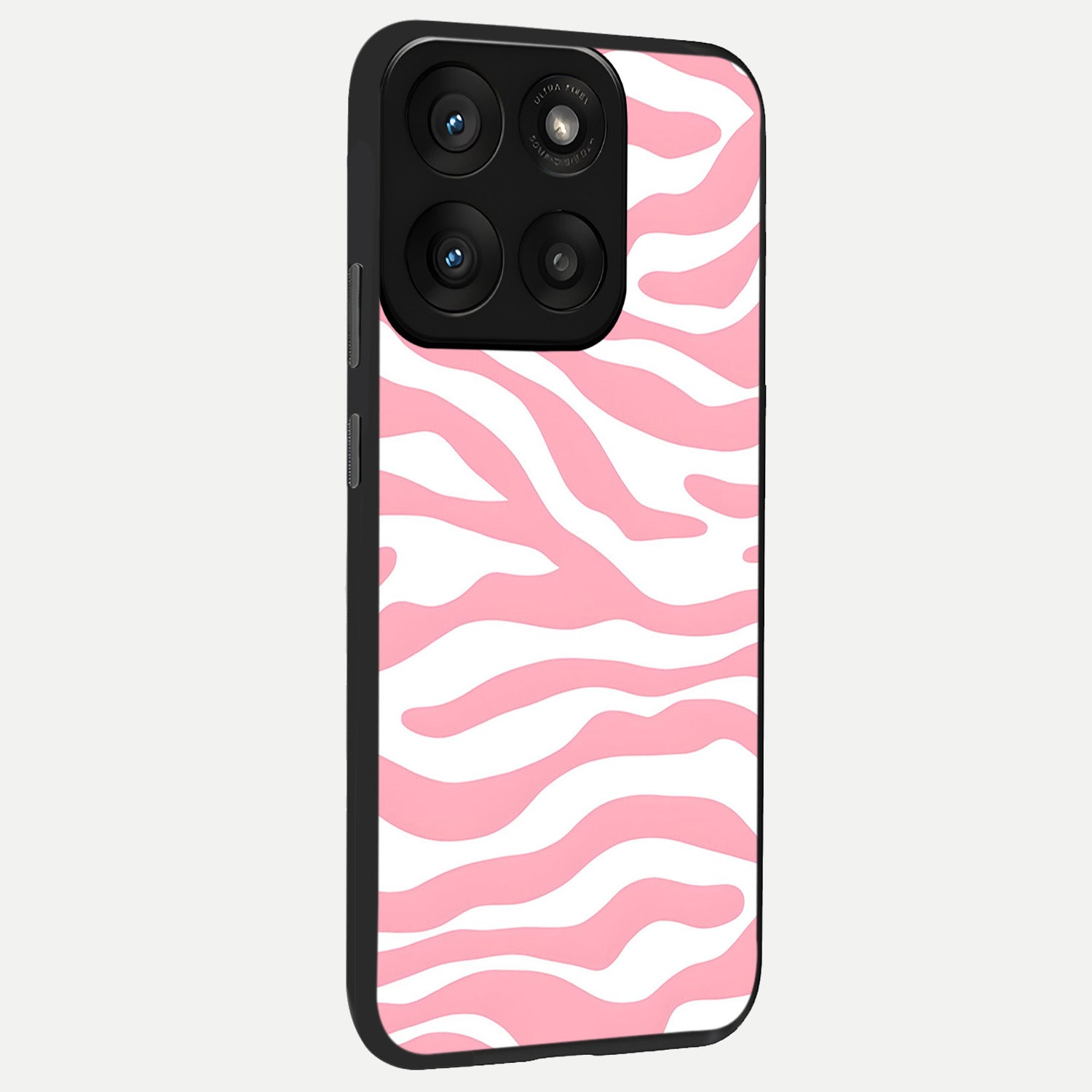  Blush Zebra Flow back cover For Moto Edge 60 Pro slim fit glass case with vibrant aesthetic design