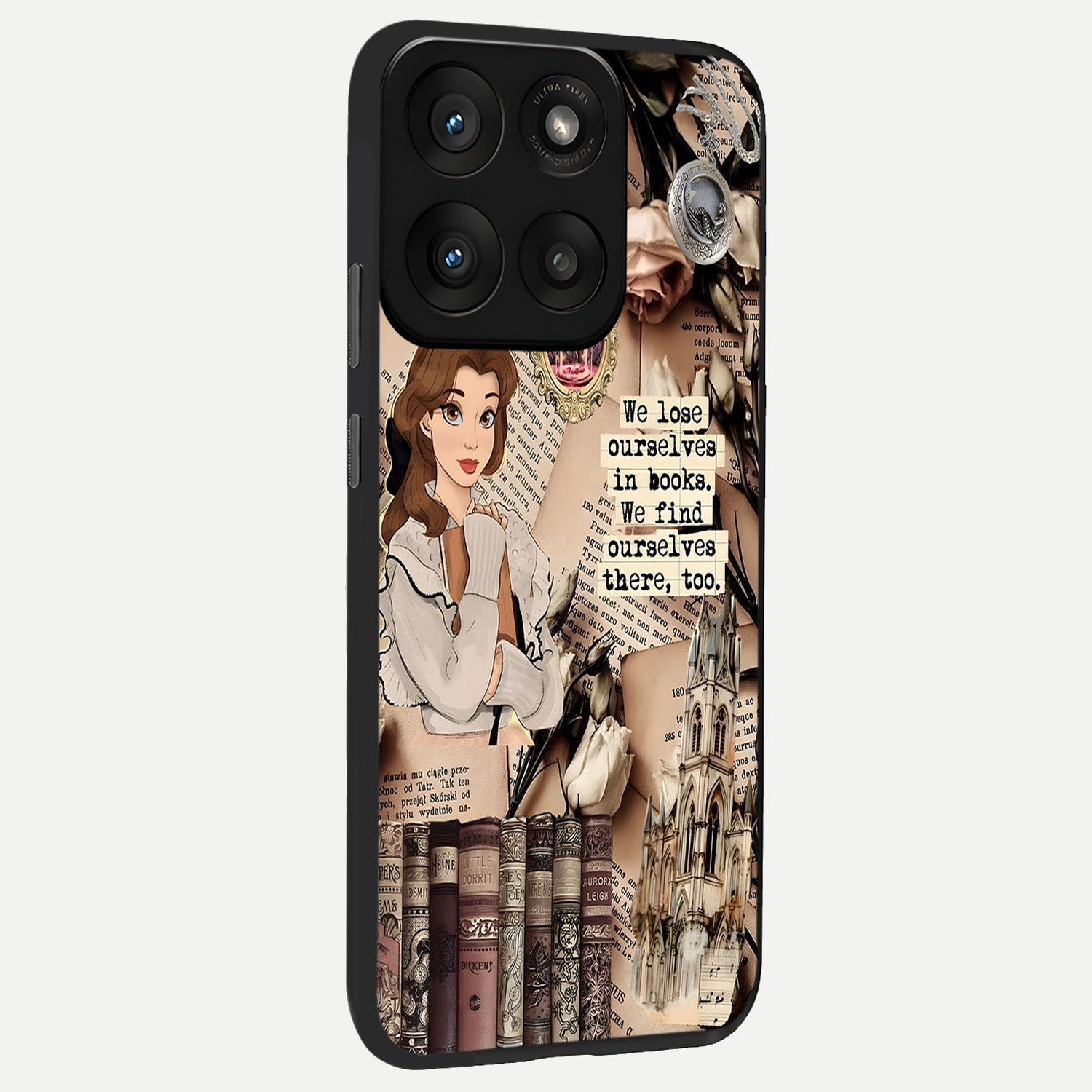  Bookish Dream World back cover For Moto Edge 60 Pro slim fit glass case with vibrant aesthetic design