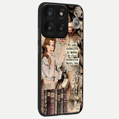  Bookish Dream World back cover For Moto Edge 60 Pro slim fit glass case with vibrant aesthetic design