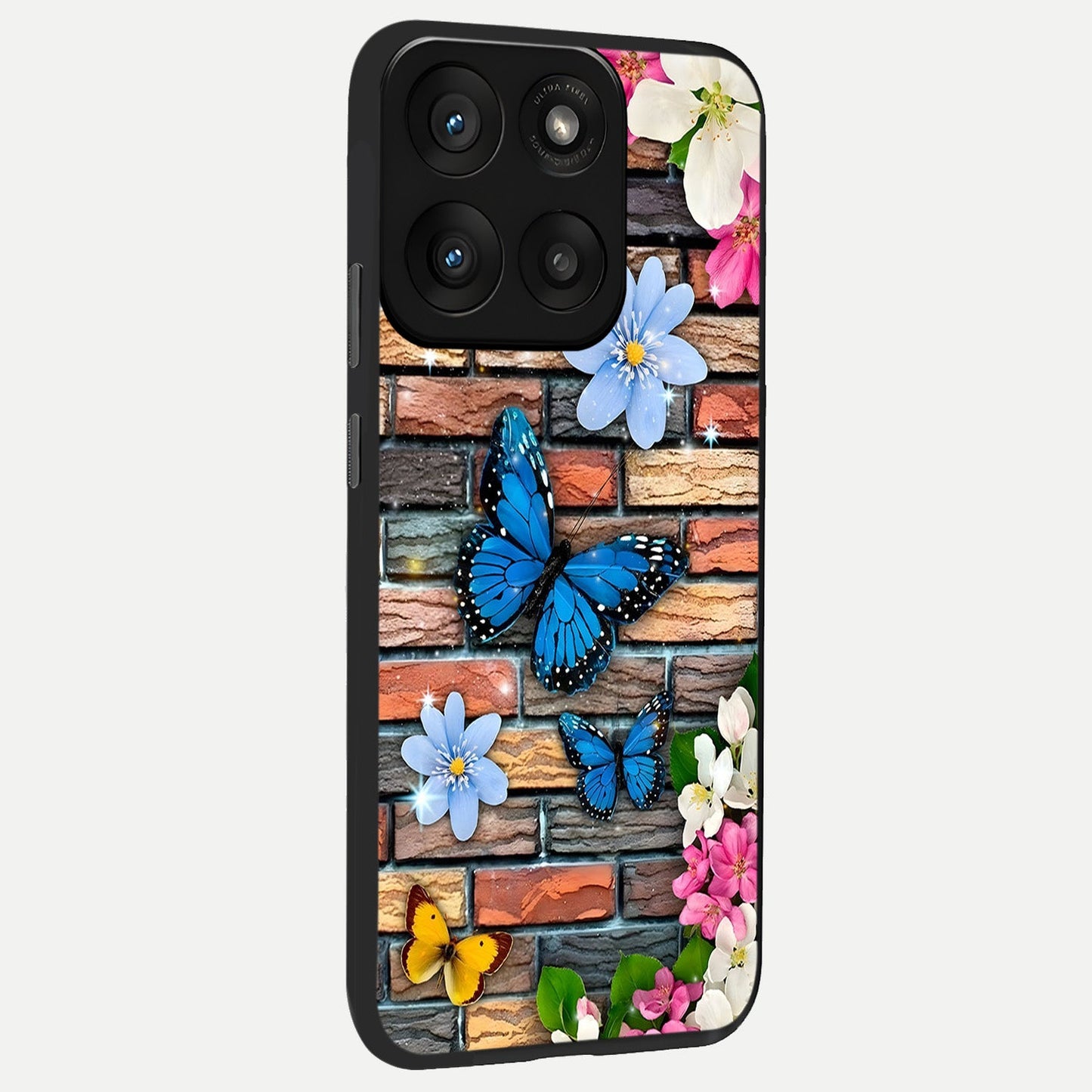  Brick Bloom Flight back cover For Moto Edge 60 Pro slim fit glass case with vibrant aesthetic design