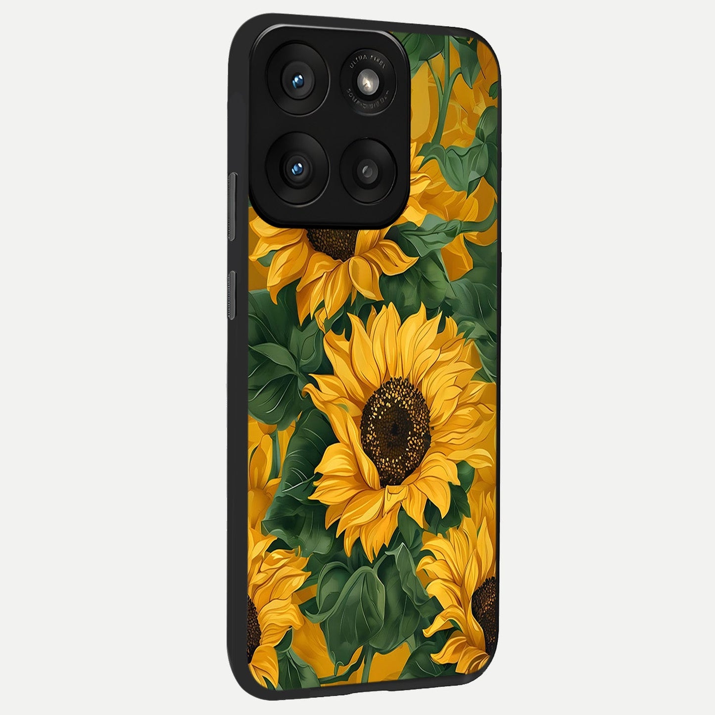  Bright Sunflower Bloom back cover For Moto Edge 60 Pro slim fit glass case with vibrant aesthetic design