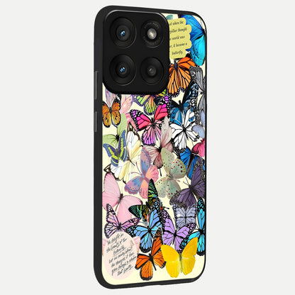  Butterflies Petal Dream back cover For Moto Edge 60 Pro slim fit glass case with vibrant aesthetic design