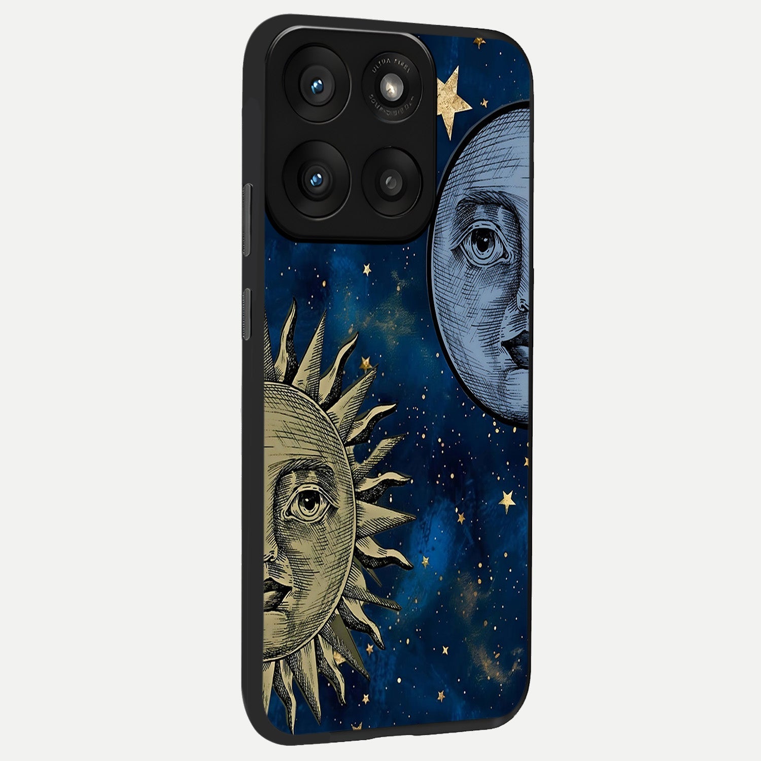  Celestial Moon With Sun back cover For Moto Edge 60 Pro slim fit glass case with vibrant aesthetic design