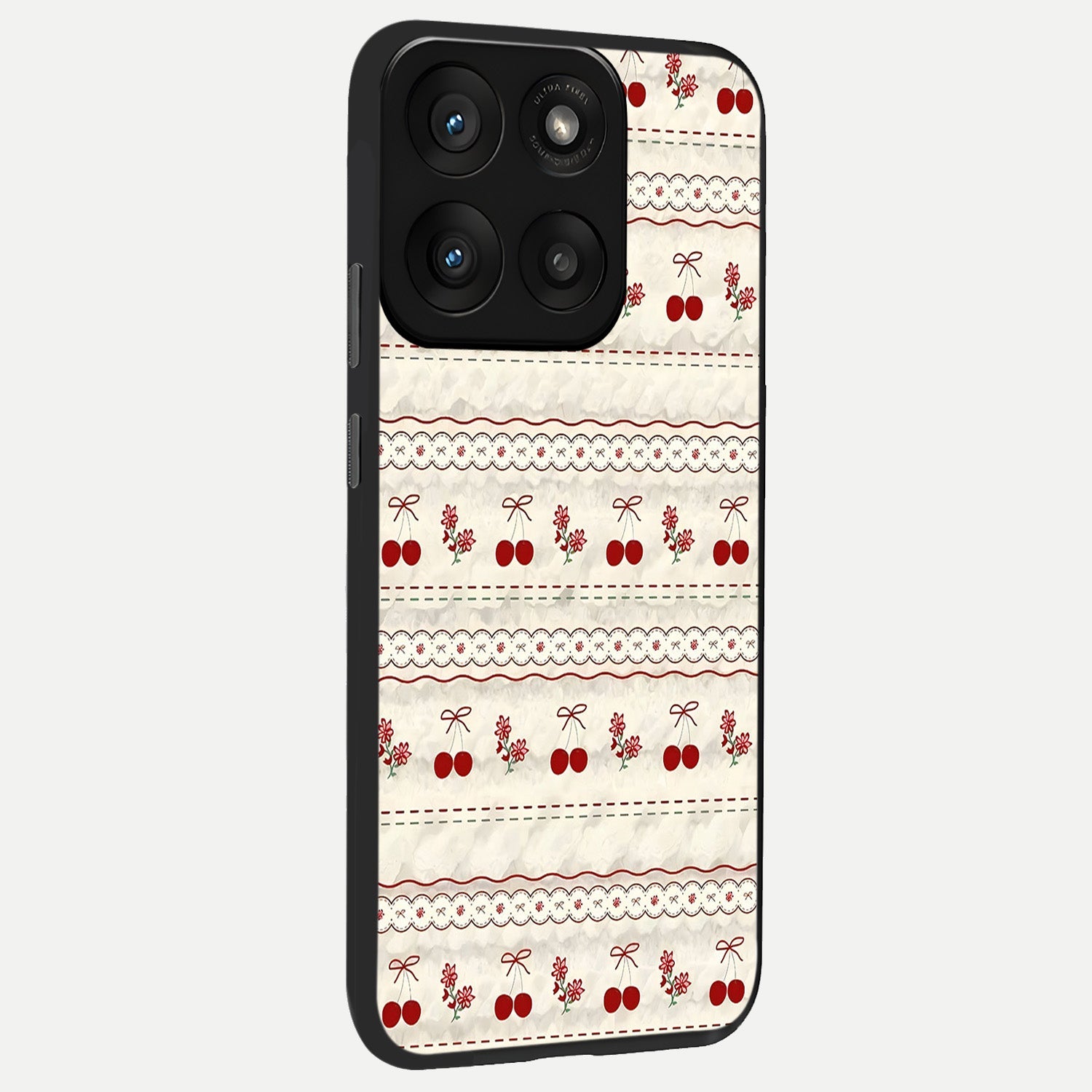  Cherry Bloom Charm back cover For Moto Edge 60 Pro slim fit glass case with vibrant aesthetic design