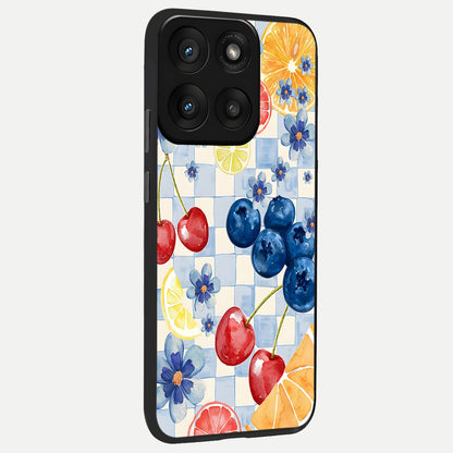  Citrus Bloom Joy back cover For Moto Edge 60 Pro slim fit glass case with vibrant aesthetic design