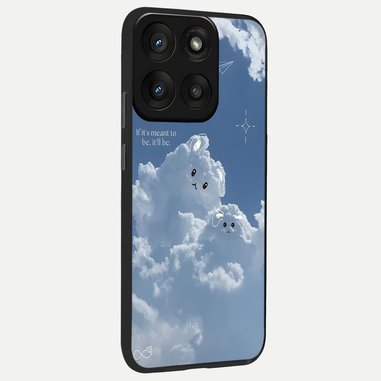  Cloud Bunny Dreams back cover For Moto Edge 60 Pro slim fit glass case with vibrant aesthetic design