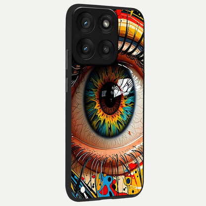  Colorful Eye back cover For Moto Edge 60 Pro slim fit glass case with vibrant aesthetic design