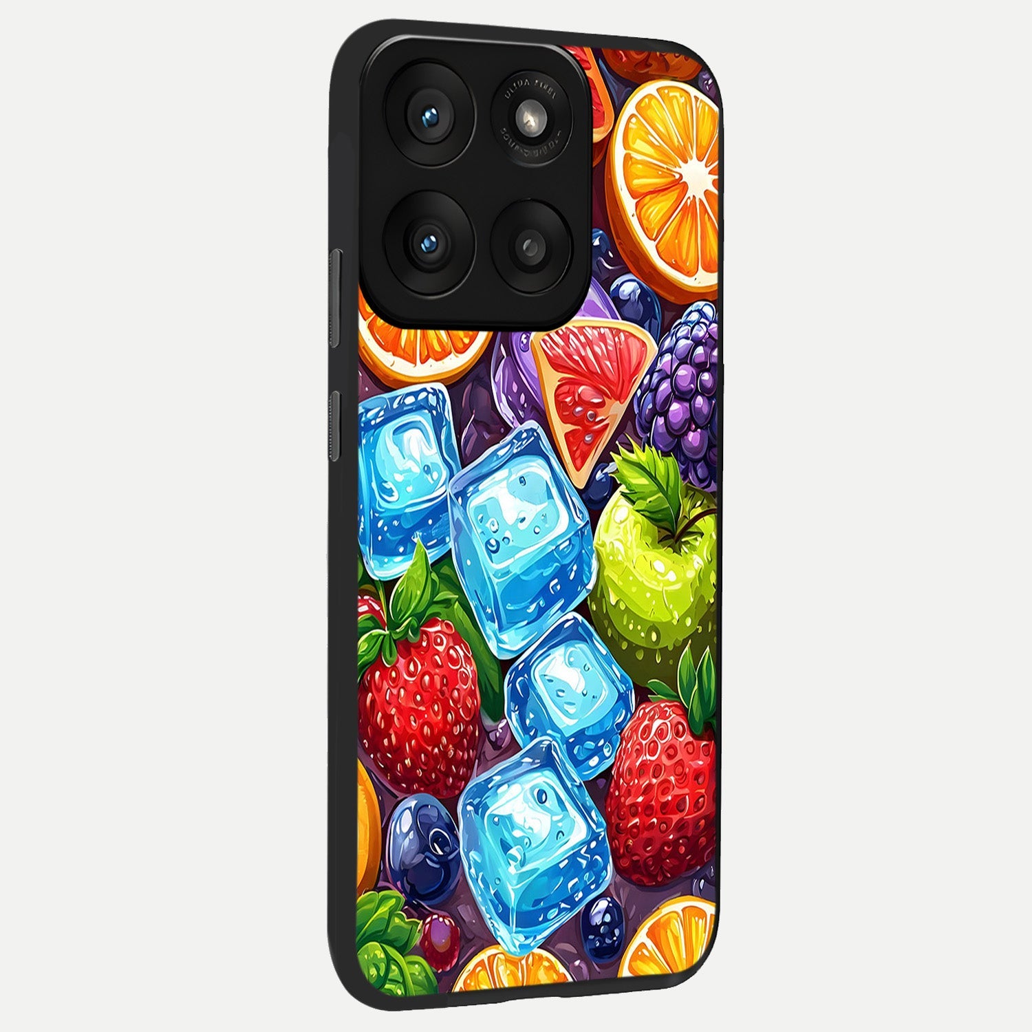  Colorful Fruits with Ice back cover For Moto Edge 60 Pro slim fit glass case with vibrant aesthetic design