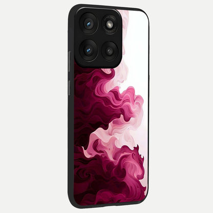  Crimson Wave Flow back cover For Moto Edge 60 Pro slim fit glass case with vibrant aesthetic design