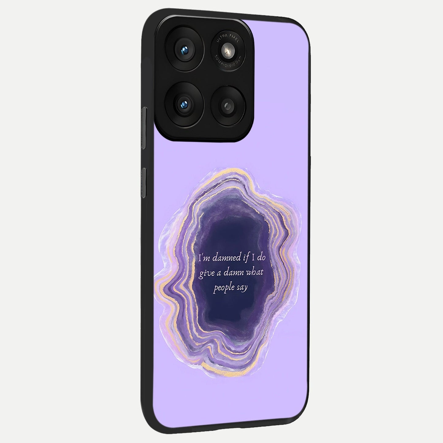  Damned People Quote back cover For Moto Edge 60 Pro slim fit glass case with vibrant aesthetic design