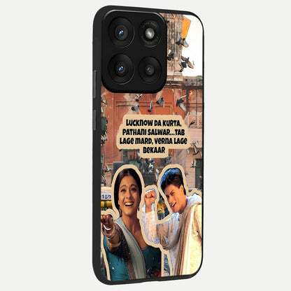  Desi Retro Vibes back cover For Moto Edge 60 Pro slim fit glass case with vibrant aesthetic design