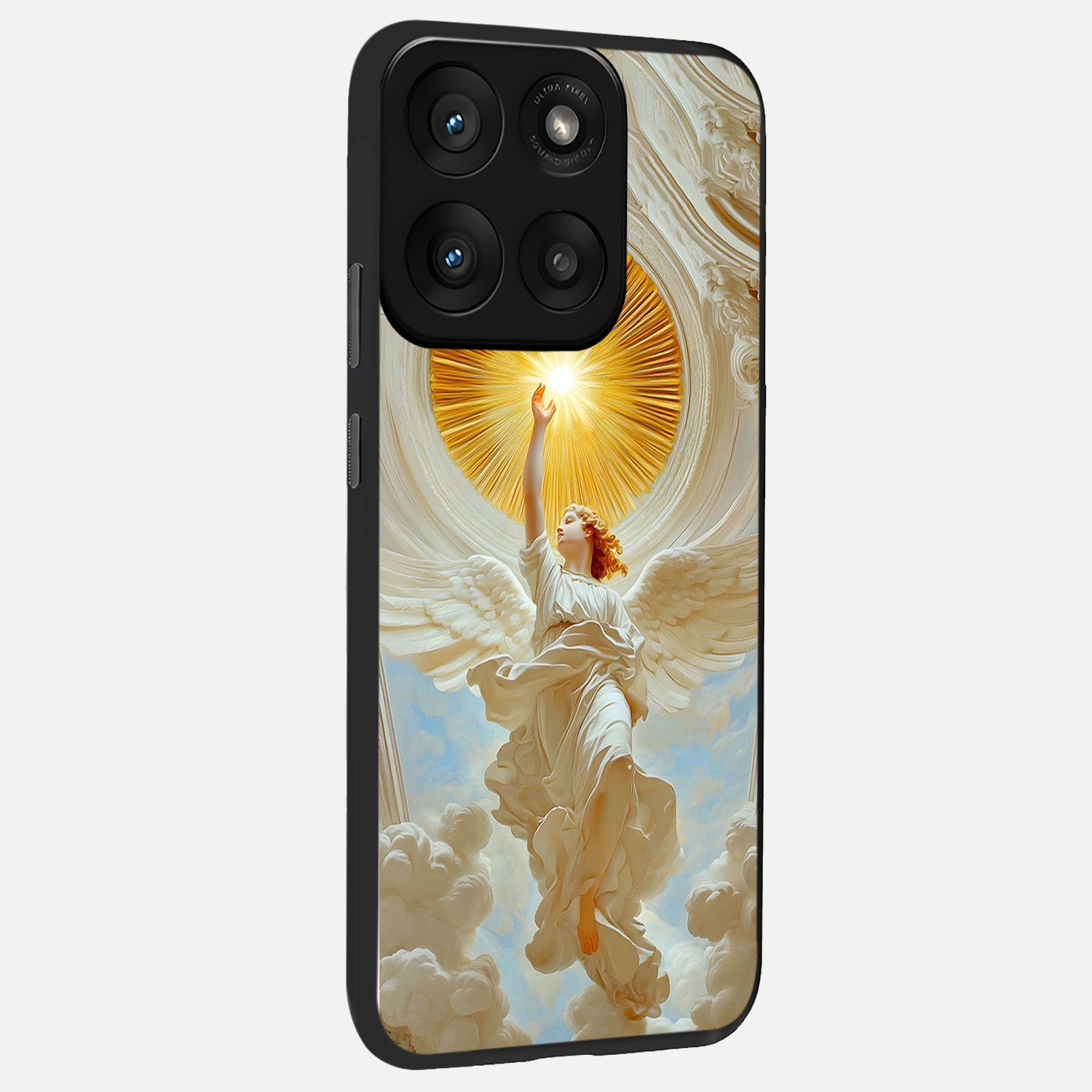  Divine Light Angel back cover For Moto Edge 60 Pro slim fit glass case with vibrant aesthetic design