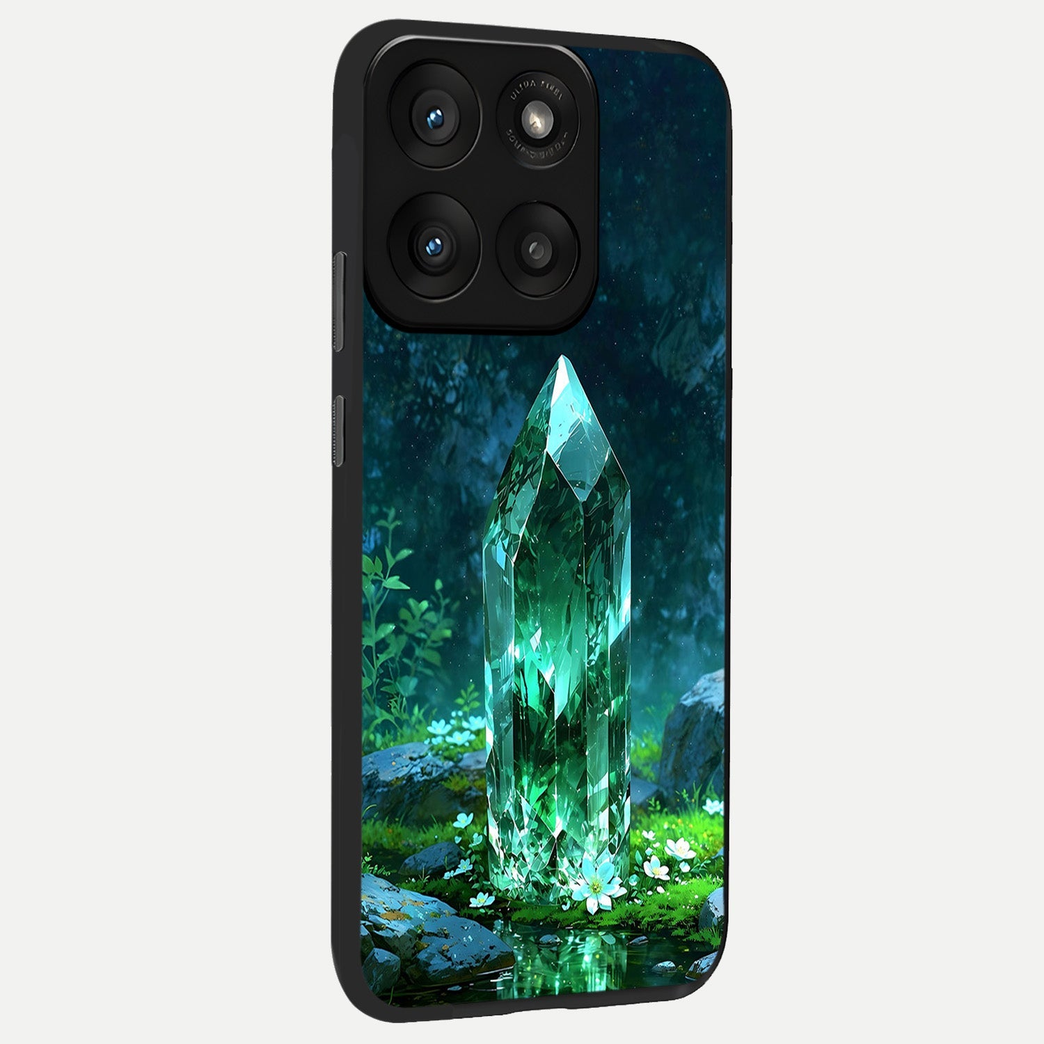  Emerald Light Crystal back cover For Moto Edge 60 Pro slim fit glass case with vibrant aesthetic design