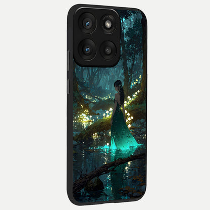  Enchanted Forest Glow back cover For Moto Edge 60 Pro slim fit glass case with vibrant aesthetic design