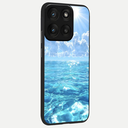  Endless Ocean Horizon back cover For Moto Edge 60 Pro slim fit glass case with vibrant aesthetic design