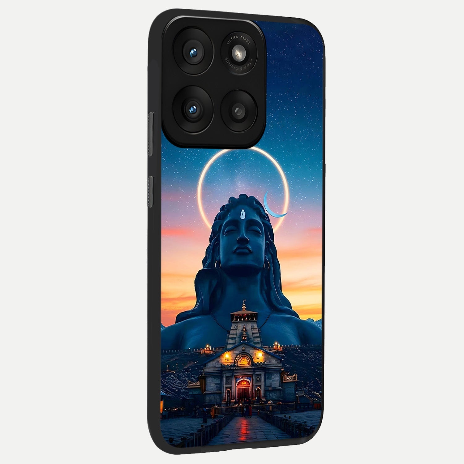  Eternal Shiva Aura back cover For Moto Edge 60 Pro slim fit glass case with vibrant aesthetic design