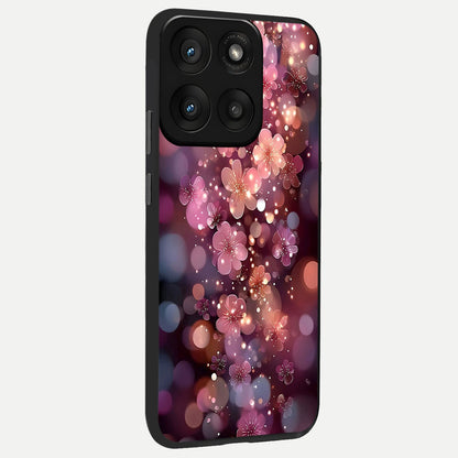  Glowing Petal Bliss back cover For Moto Edge 60 Pro slim fit glass case with vibrant aesthetic design