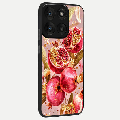 Golden Bloom Glow back cover For Moto Edge 60 Pro slim fit glass case with vibrant aesthetic design
