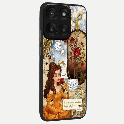  Golden Dream Belle back cover For Moto Edge 60 Pro slim fit glass case with vibrant aesthetic design