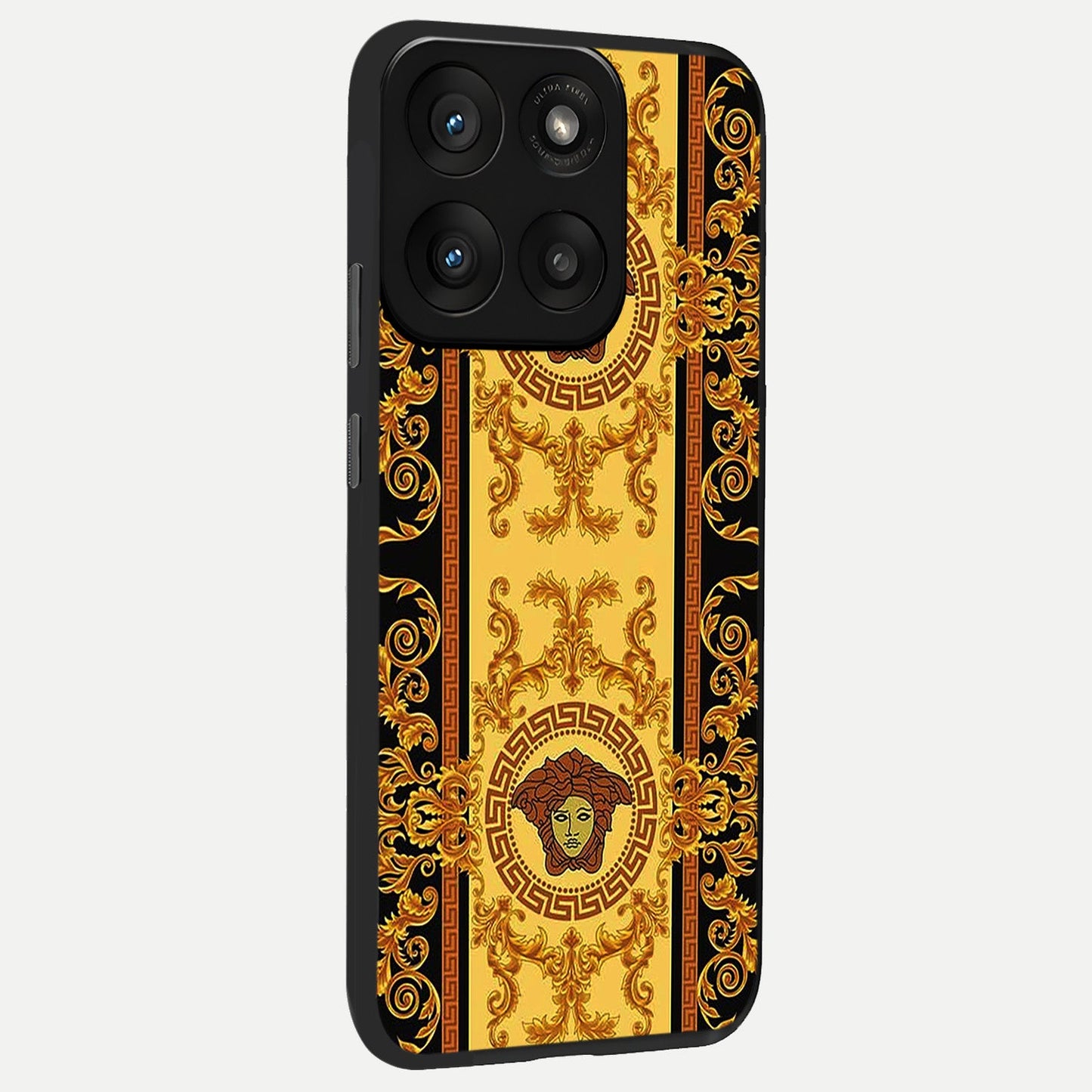  Golden Royal Heritage back cover For Moto Edge 60 Pro slim fit glass case with vibrant aesthetic design