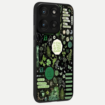  Green Mandala Pattern back cover For Moto Edge 60 Pro slim fit glass case with vibrant aesthetic design