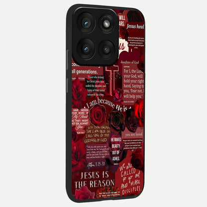  Jesus Love Heals back cover For Moto Edge 60 Pro slim fit glass case with vibrant aesthetic design