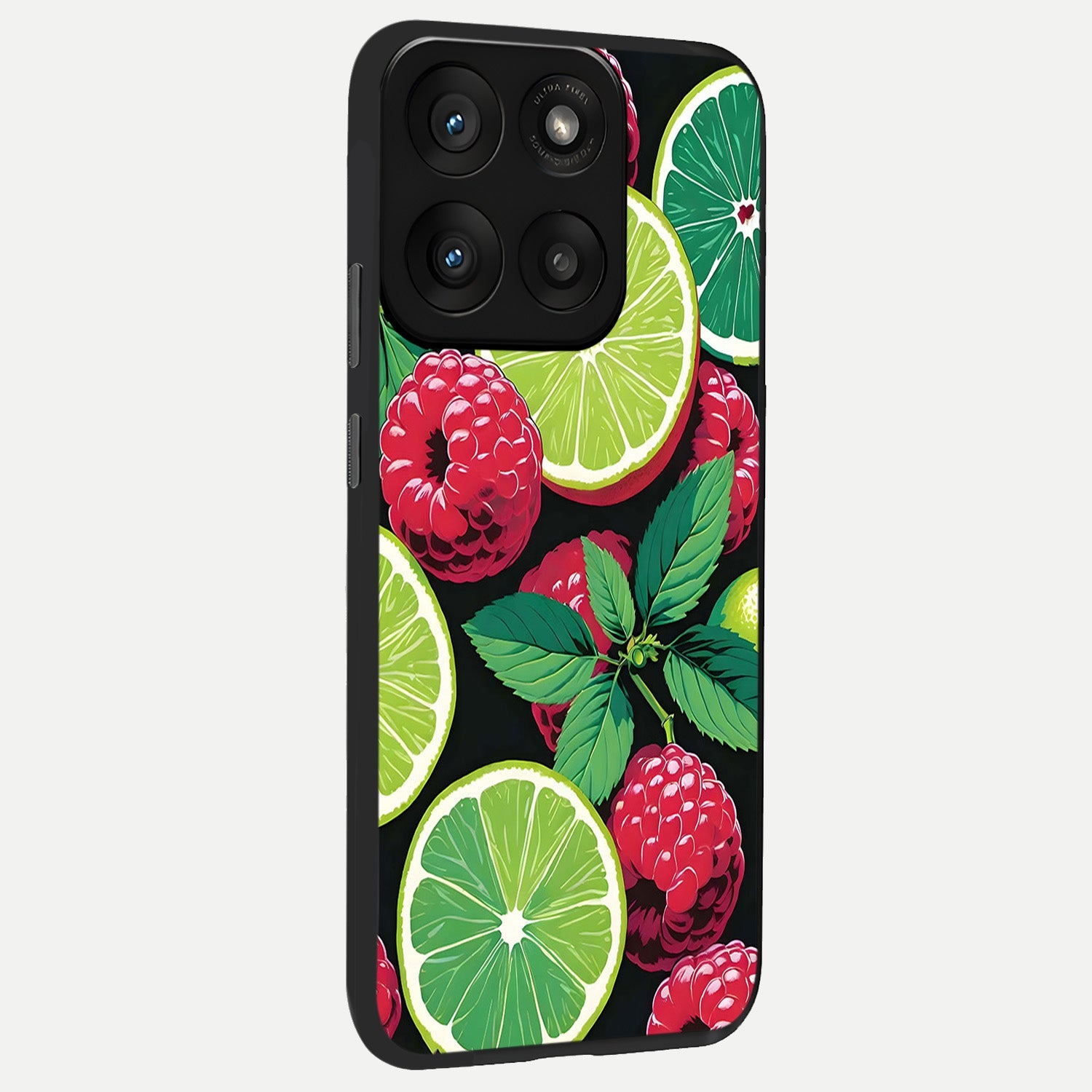 Lime and Raspberry Pattern back cover For Moto Edge 60 Pro slim fit glass case with vibrant aesthetic design