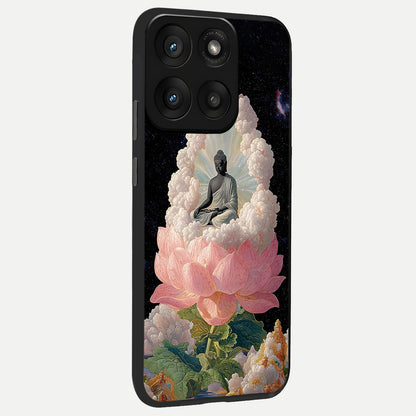  Lotus Divine Peace back cover For Moto Edge 60 Pro slim fit glass case with vibrant aesthetic design