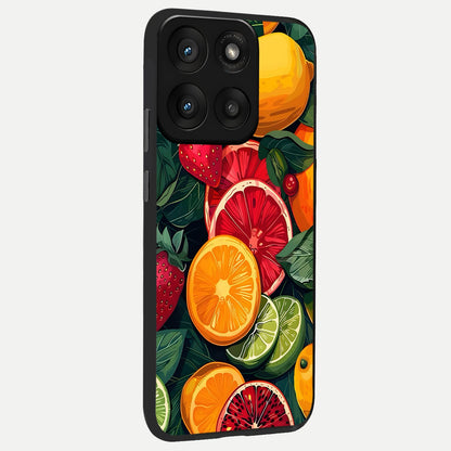  Multiple Fruits back cover For Moto Edge 60 Pro slim fit glass case with vibrant aesthetic design