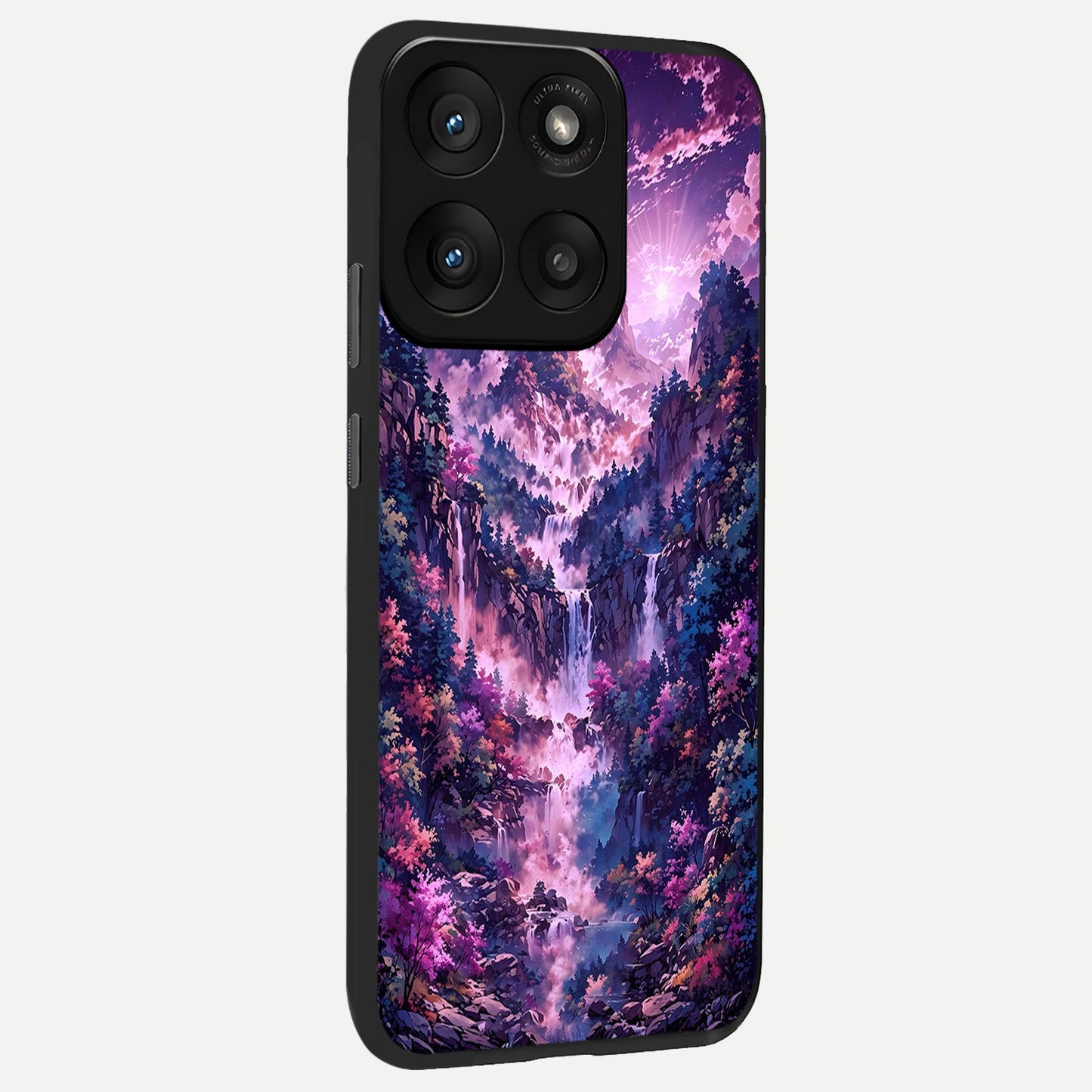  Mystic Cascade Peaks back cover For Moto Edge 60 Pro slim fit glass case with vibrant aesthetic design